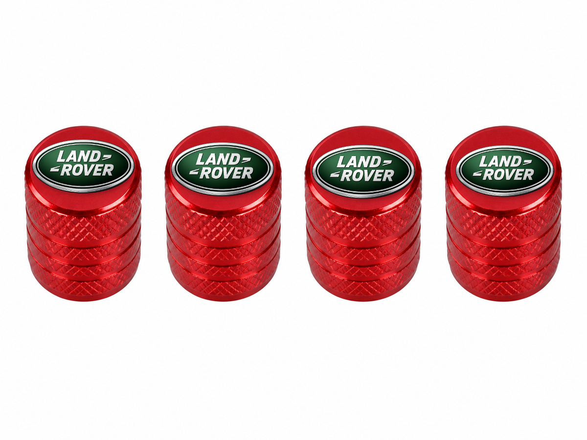 Set 4 Capacele Ventil Auto din Aluminiu cu Sigla Land Rover - Rosu