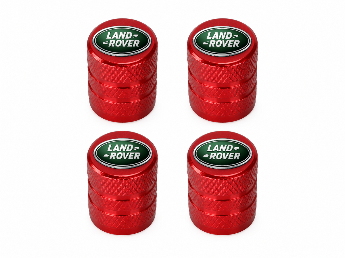 Set 4 Capacele Ventil Auto din Aluminiu cu Sigla Land Rover - Rosu