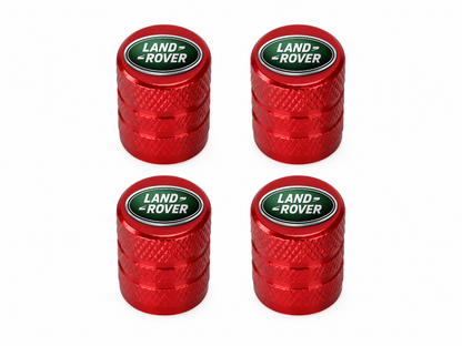 Set 4 Capacele Ventil Auto din Aluminiu cu Sigla Land Rover - Rosu