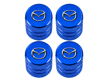 Set 4 Capacele Ventil Auto din Aluminiu cu Sigla Mazda - Albastru