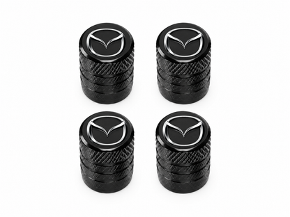 Set 4 Capacele Ventil Auto din Aluminiu cu Sigla Mazda - Negru