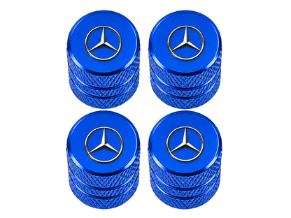 Set 4 Capacele Ventil Auto din Aluminiu cu Sigla Mercedes-Benz - Albastru