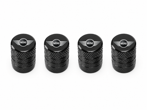 Set 4 Capacele Ventil Auto din Aluminiu cu Sigla Mini Cooper - Negru