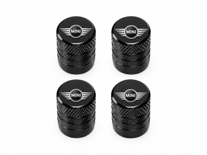 Set 4 Capacele Ventil Auto din Aluminiu cu Sigla Mini Cooper - Negru