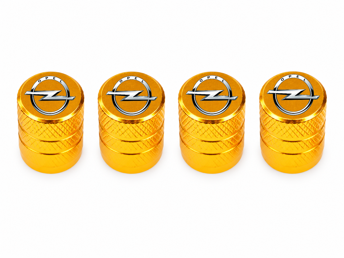 Set 4 Capacele Ventil Auto din Aluminiu cu Sigla Opel - Gold