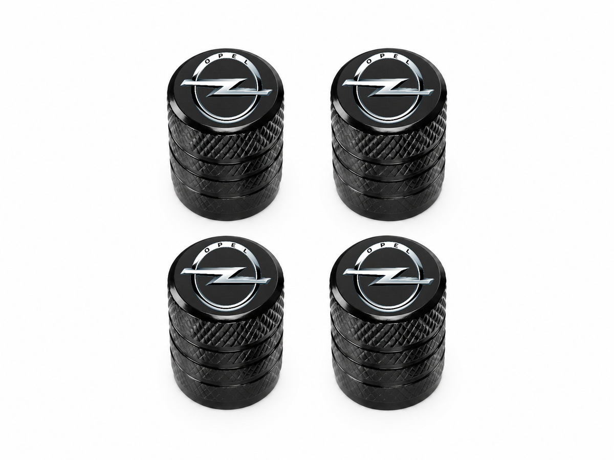 Set 4 Capacele Ventil Auto din Aluminiu cu Sigla Opel - Negru