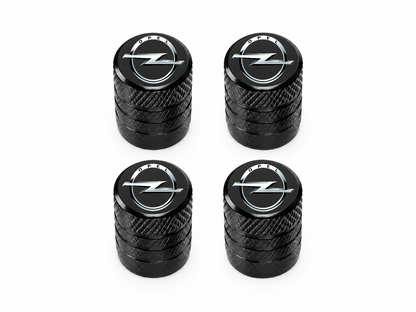 Set 4 Capacele Ventil Auto din Aluminiu cu Sigla Opel - Negru