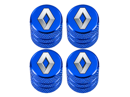 Set 4 Capacele Ventil Auto din Aluminiu cu Sigla Renault - Albastru