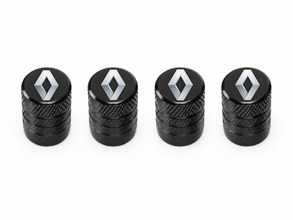 Set 4 Capacele Ventil Auto din Aluminiu cu Sigla Renault - Negru