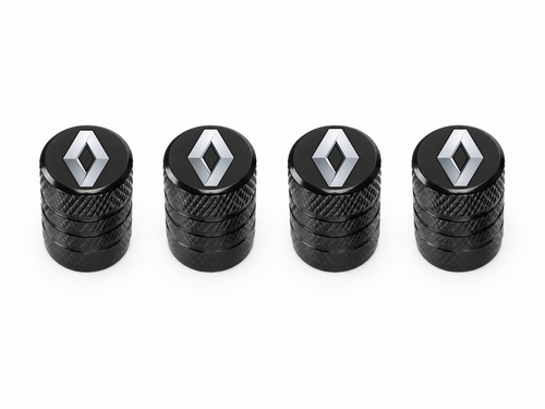Set 4 Capacele Ventil Auto din Aluminiu cu Sigla Renault - Negru