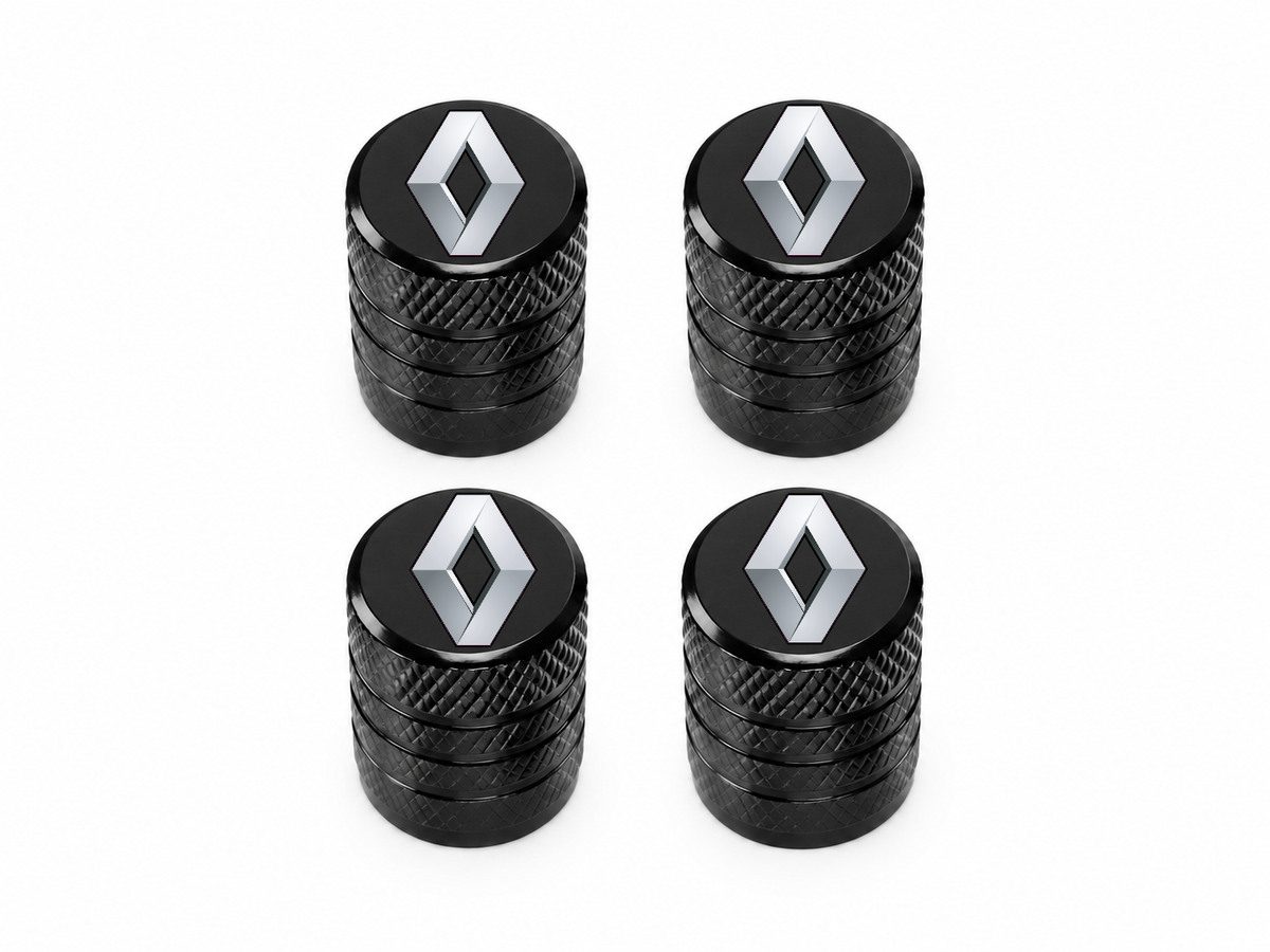Set 4 Capacele Ventil Auto din Aluminiu cu Sigla Renault - Negru