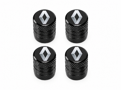 Set 4 Capacele Ventil Auto din Aluminiu cu Sigla Renault - Negru
