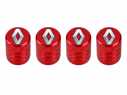 Set 4 Capacele Ventil Auto din Aluminiu cu Sigla Renault - Rosu