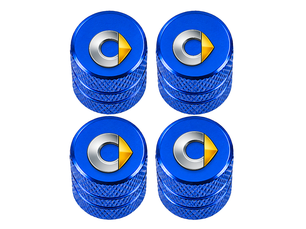 Set 4 Capacele Ventil Auto din Aluminiu cu Sigla Smart - Albastru
