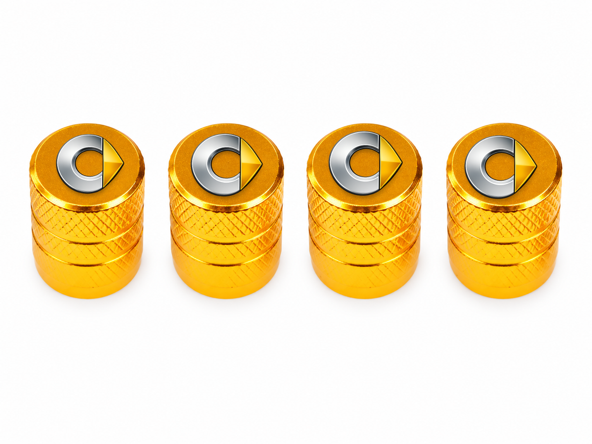 Set 4 Capacele Ventil Auto din Aluminiu cu Sigla Smart - Gold