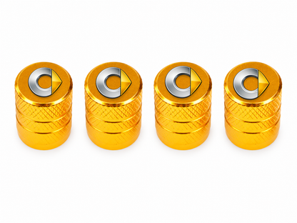 Set 4 Capacele Ventil Auto din Aluminiu cu Sigla Smart - Gold