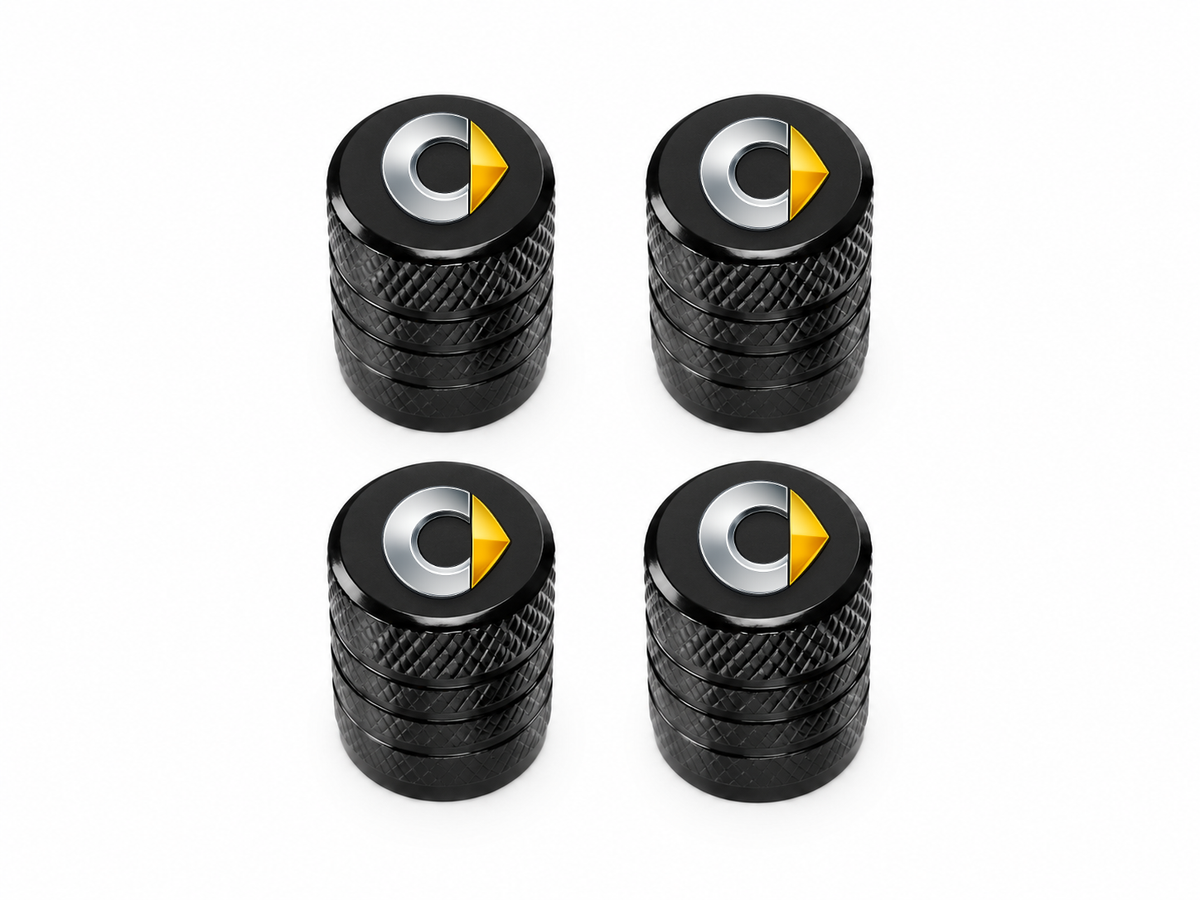 Set 4 Capacele Ventil Auto din Aluminiu cu Sigla Smart - Negru