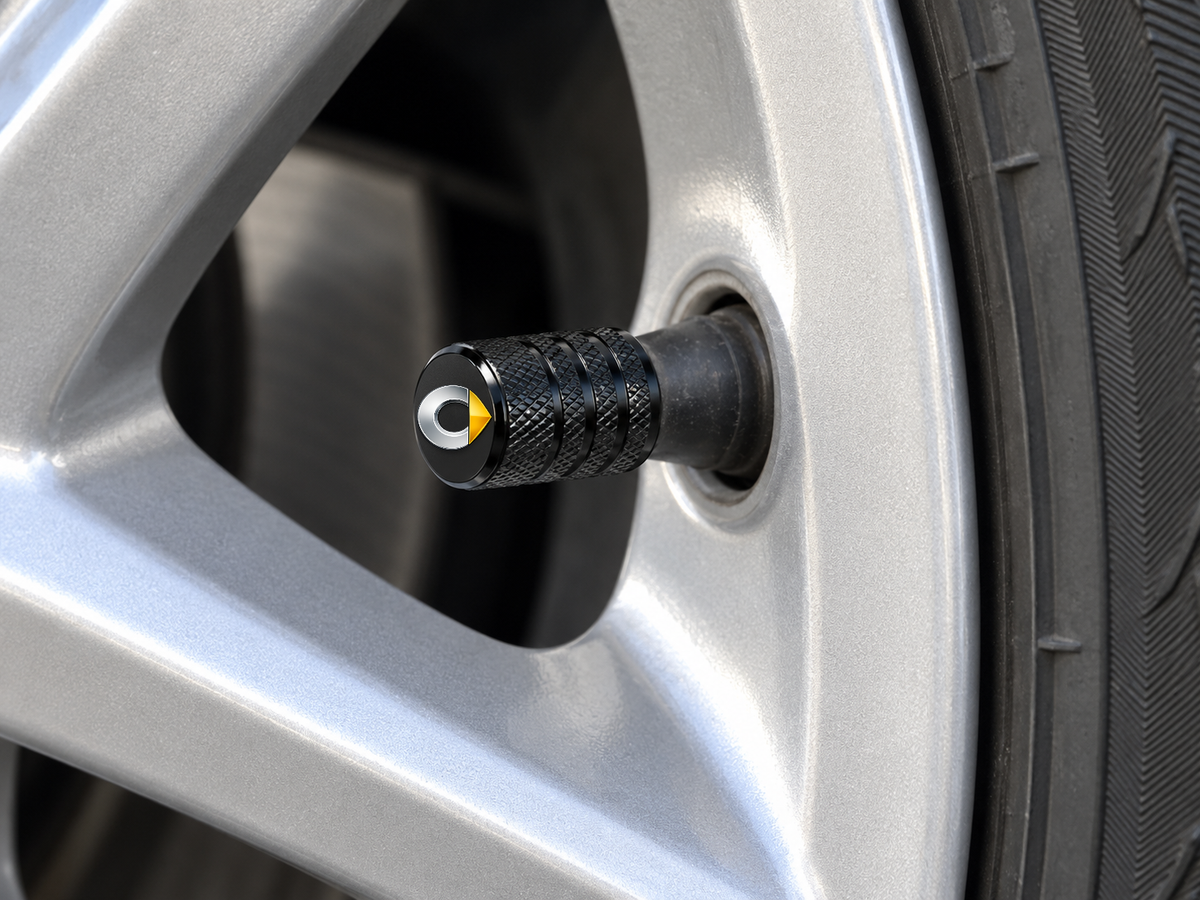Set 4 Capacele Ventil Auto din Aluminiu cu Sigla Smart - Negru