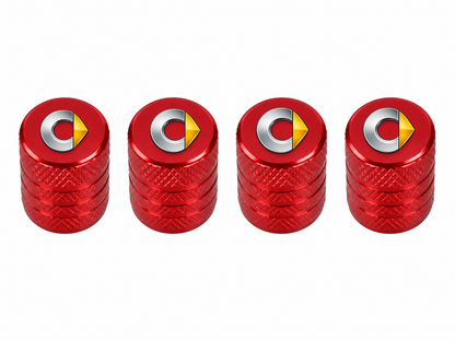 Set 4 Capacele Ventil Auto din Aluminiu cu Sigla Smart - Rosu