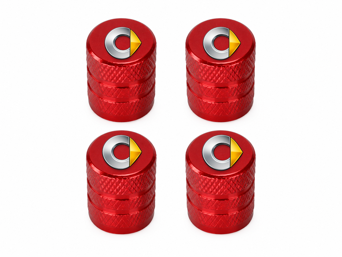 Set 4 Capacele Ventil Auto din Aluminiu cu Sigla Smart - Rosu
