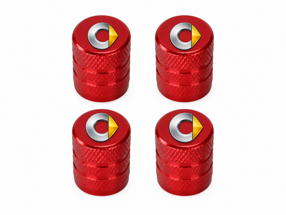 Set 4 Capacele Ventil Auto din Aluminiu cu Sigla Smart - Rosu
