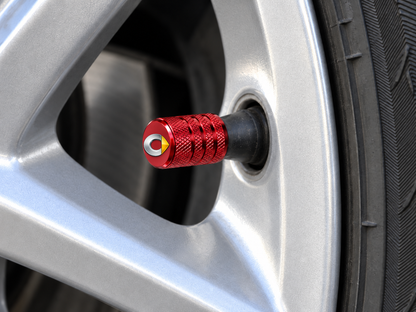 Set 4 Capacele Ventil Auto din Aluminiu cu Sigla Smart - Rosu