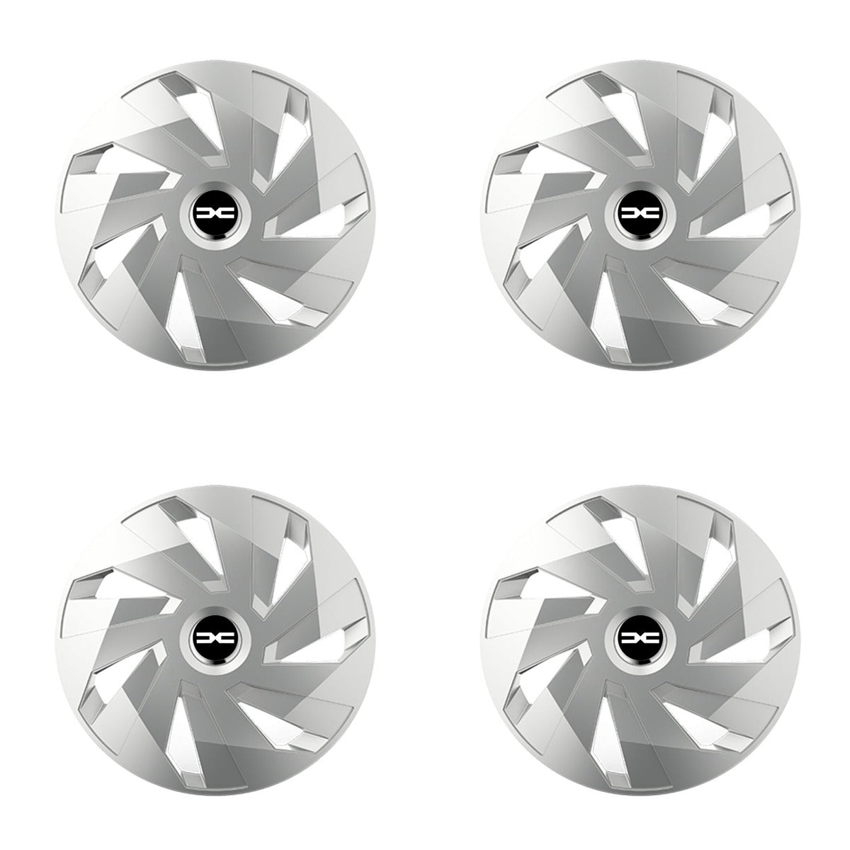 Set 4 capace roti Cu Inel Cromat Vector R15 Compatibil Cu Dacia Nou