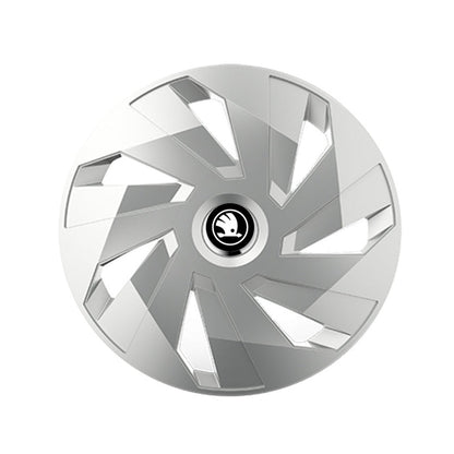Set 4 capace roti Cu Inel Cromat Vector R15 Compatibil Cu Skoda Nou