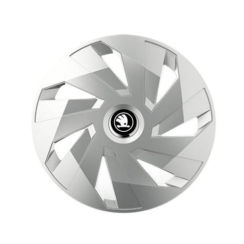 Set 4 capace roti Cu Inel Cromat Vector R15 Compatibil Cu Skoda Nou