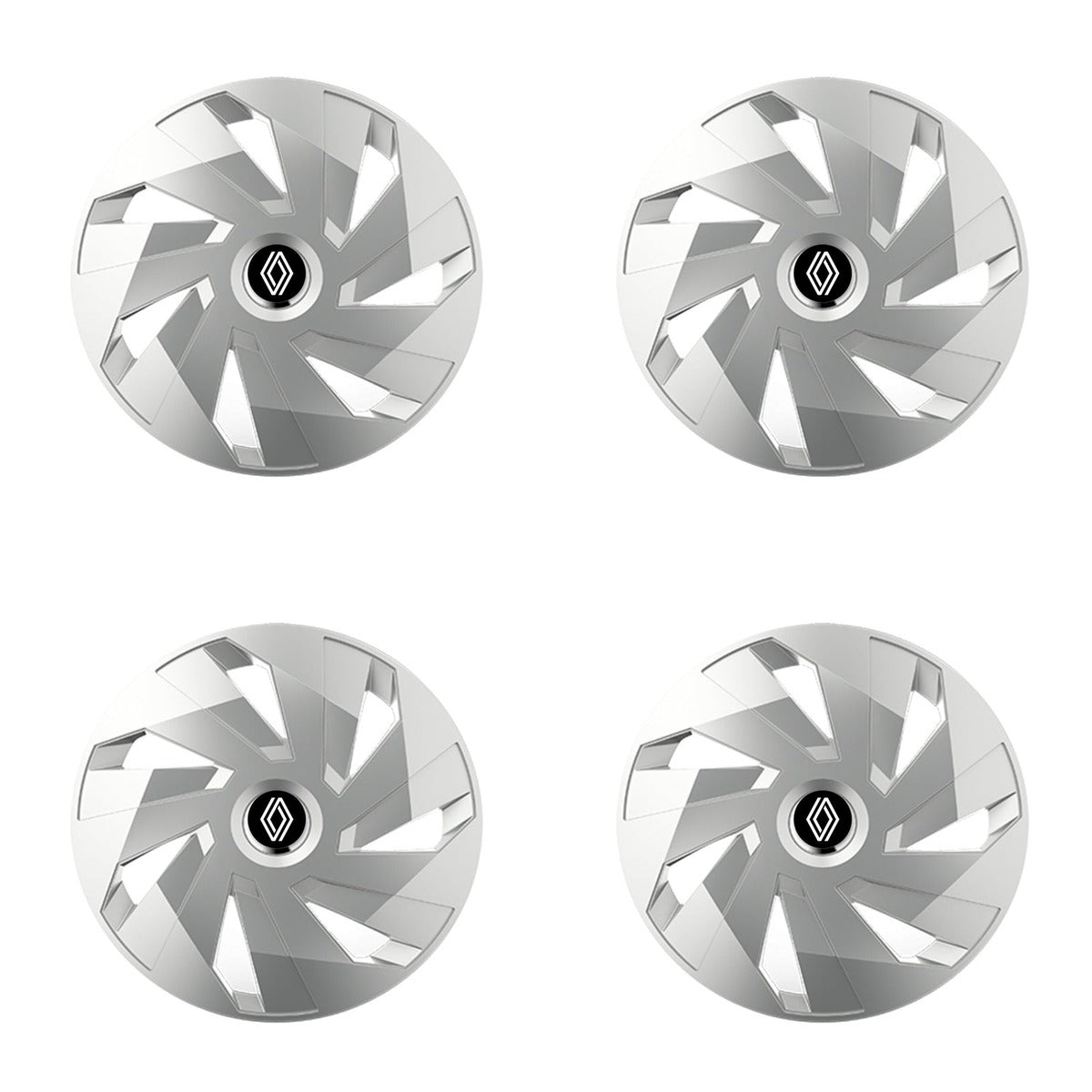 Set 4 capace roti Cu Inel Cromat Vector R15 Compatibil Cu Renault Nou