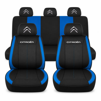 Set huse scaune Vision albastru cu logo Citroen
