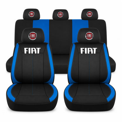 Set huse scaune Vision albastru cu logo Fiat