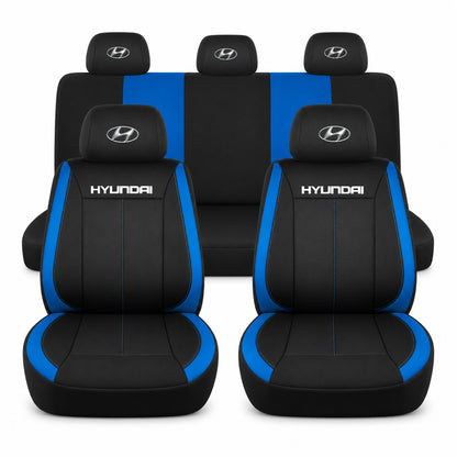 Set huse scaune Vision albastru cu logo Hyundai