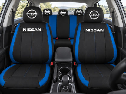 Set huse scaune Vision albastru cu logo Nissan