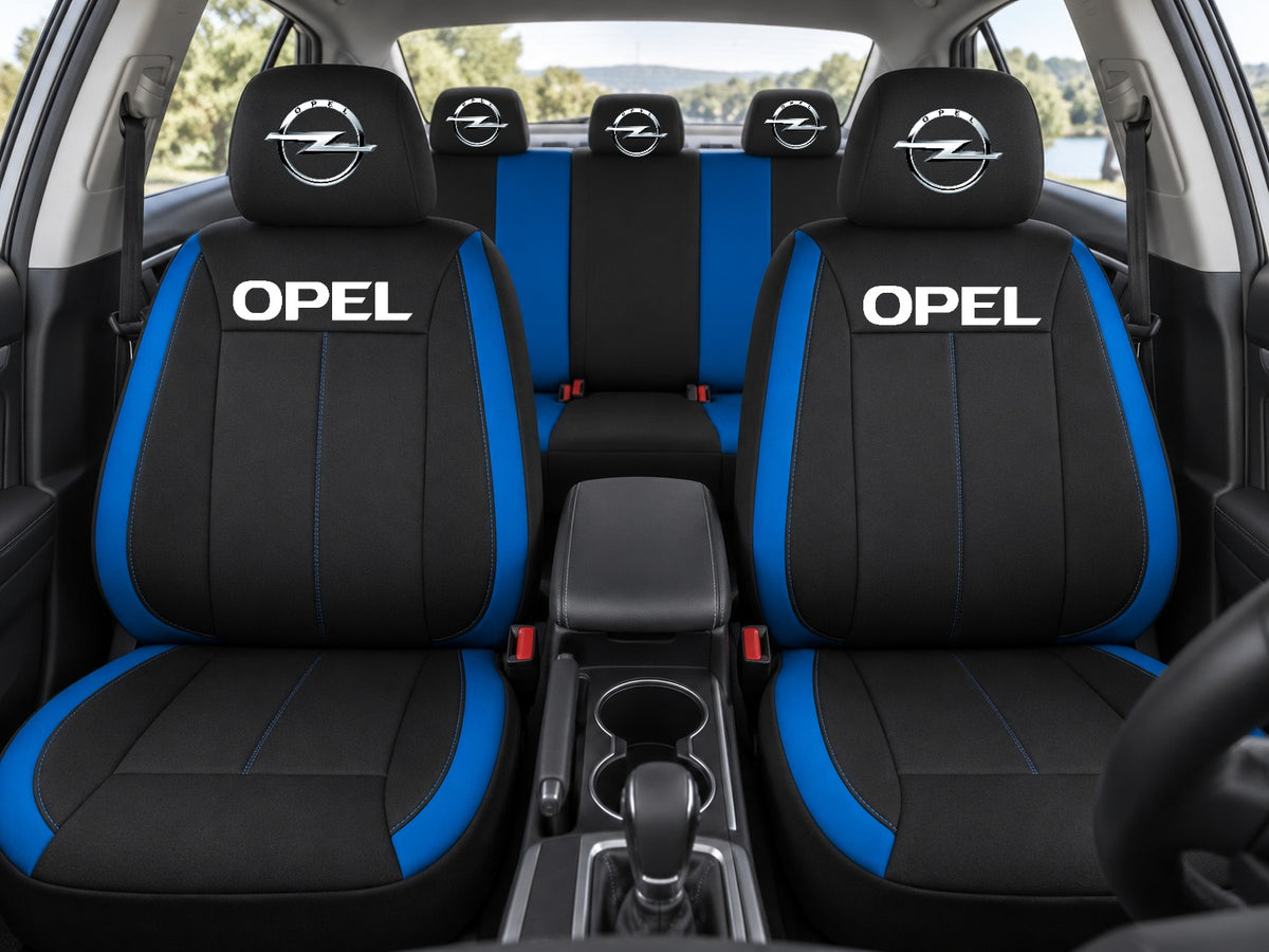 Set huse scaune Vision albastru cu logo Opel