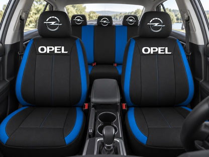 Set huse scaune Vision albastru cu logo Opel