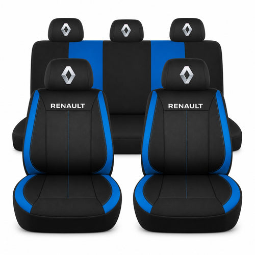 Set huse scaune Vision albastru cu logo Renault
