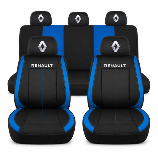 Set huse scaune Vision albastru cu logo Renault