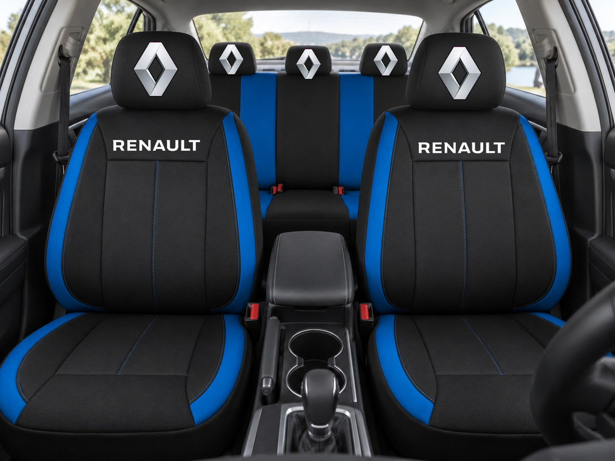 Set huse scaune Vision albastru cu logo Renault