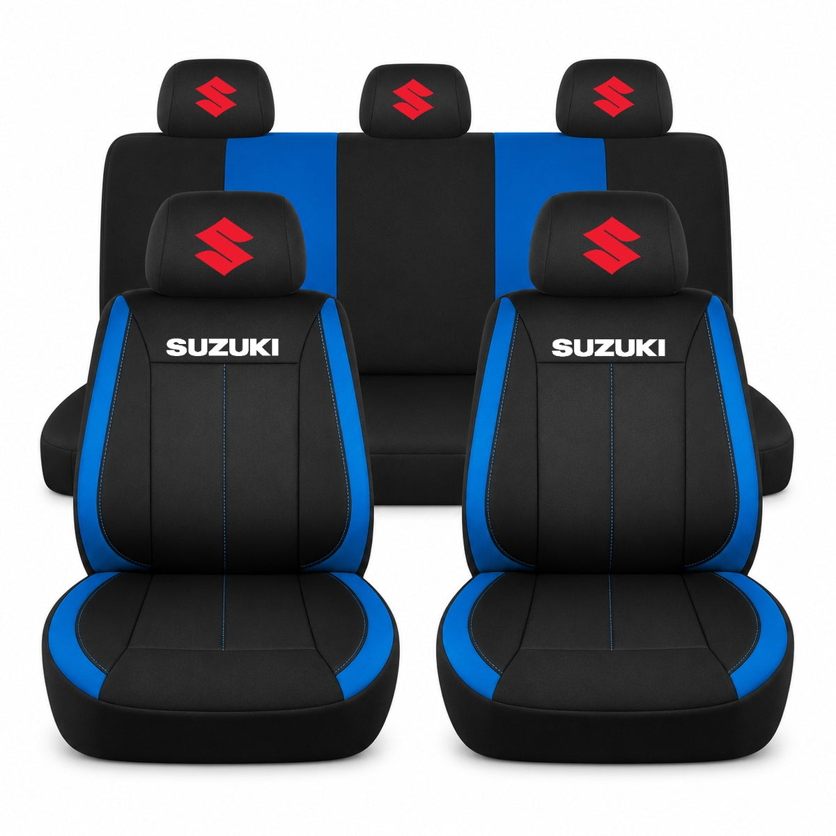 Set huse scaune Vision albastru cu logo Suzuki