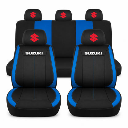 Set huse scaune Vision albastru cu logo Suzuki