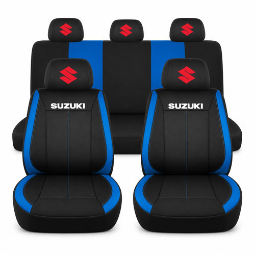 Set huse scaune Vision albastru cu logo Suzuki