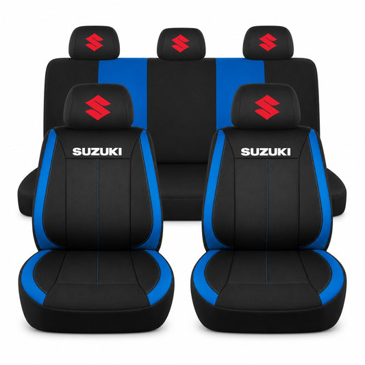 Set huse scaune Vision albastru cu logo Suzuki