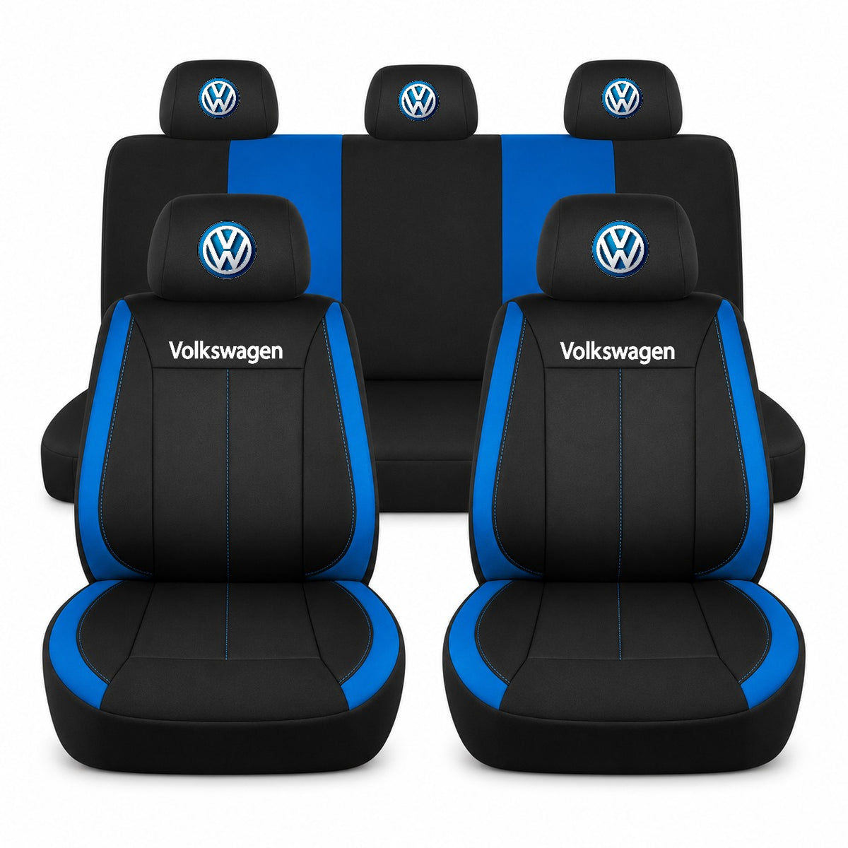 Set huse scaune Vision albastru cu logo Volkswagen