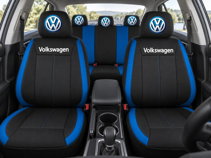 Set huse scaune Vision albastru cu logo Volkswagen