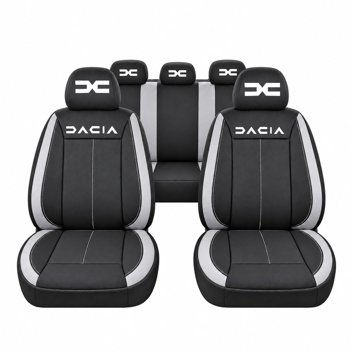 Set huse scaune Vision gri cu logo Dacia Nou