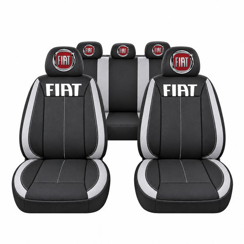 Set huse scaune Vision gri cu logo Fiat