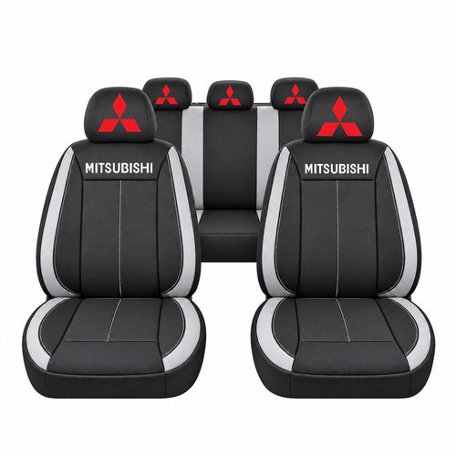 Set huse scaune Vision gri cu logo Mitsubishi