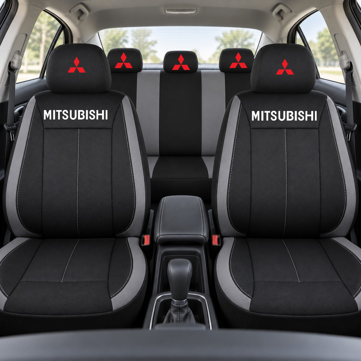 Set huse scaune Vision gri cu logo Mitsubishi