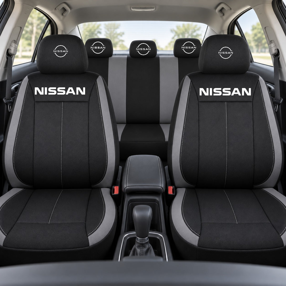 Set huse scaune Vision gri cu logo Nissan Nou